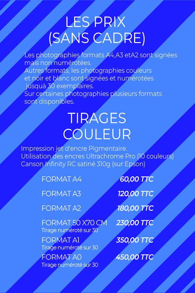 Commander des tirages photographiques de Claude Lecante.
